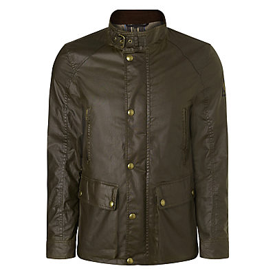 Belstaff Tourmaster Water-Resistant Biker Waxed Cotton Jacket, Olive Belstaff Tourmaster Water-Resistant Biker Waxed Cotton Jacket, Olive